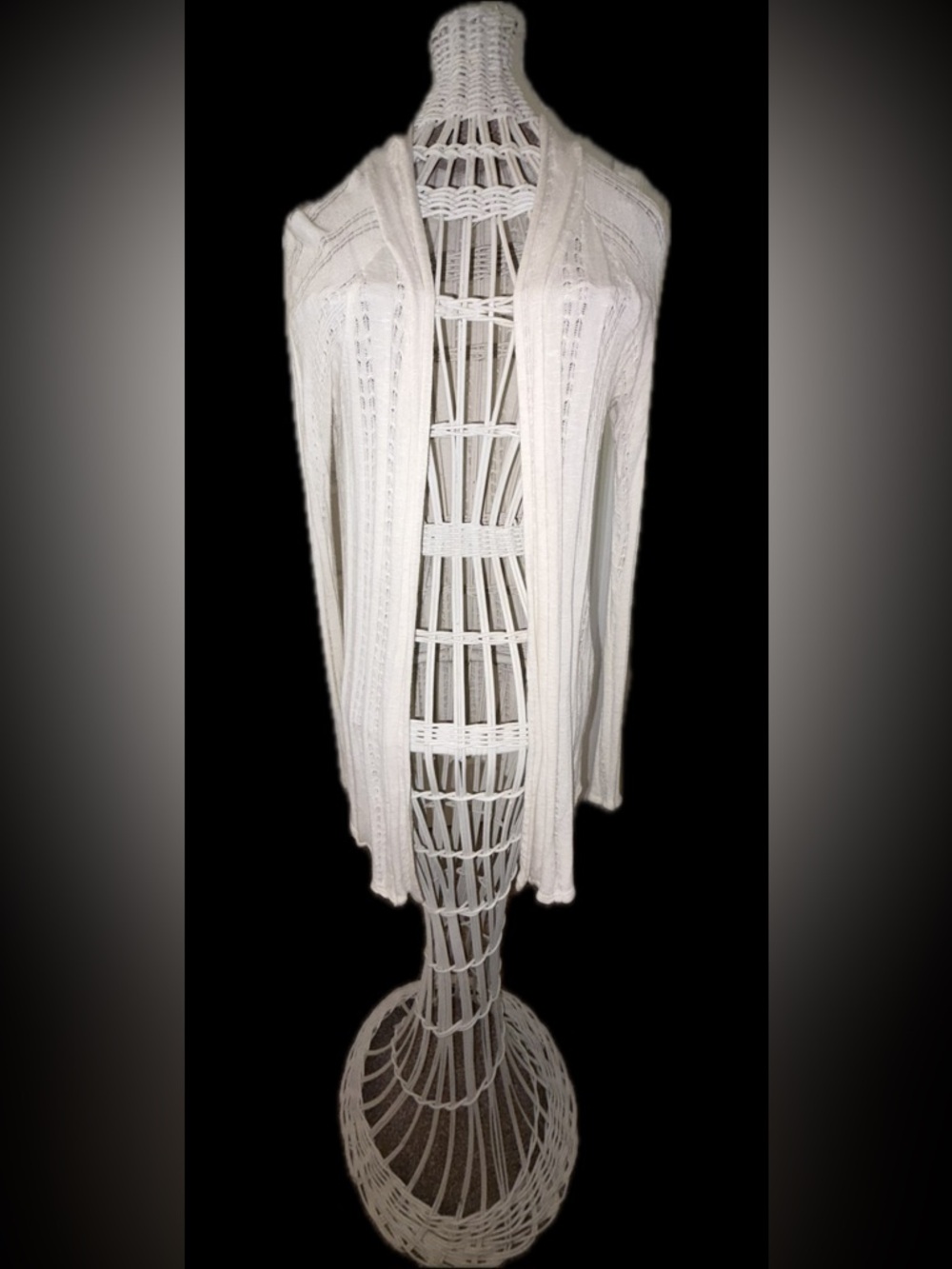 Candie’s Open-Front Cream Knit Cardigan